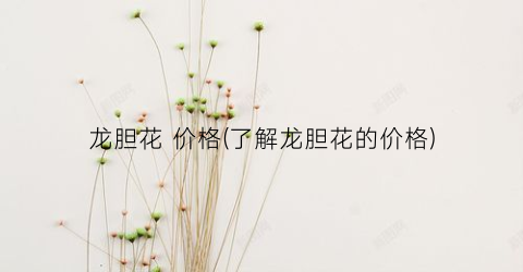 龙胆花 价格(了解龙胆花的价格)